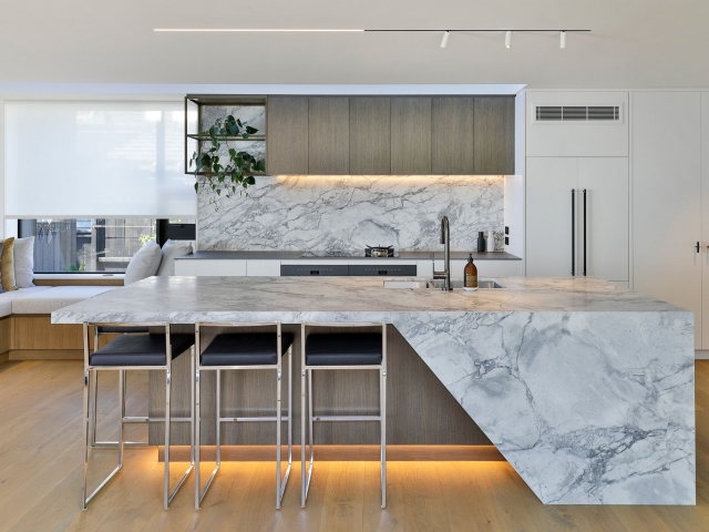 Marmotec super white marble benchtop